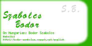 szabolcs bodor business card